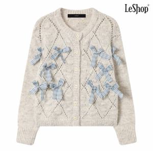 정상가:79,000원 ㅣ 아가일 펀칭 리본 니트 가디건 (DP4CK002A)