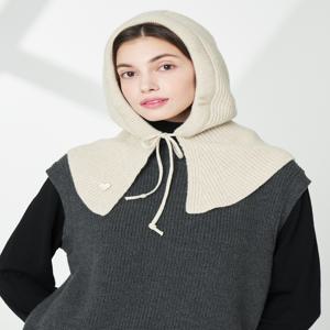 뉴욕 액세서리 [[25FW]] JAMU5F400I2 [바라클라바][니트후드] 베이지 하트장식 울캐