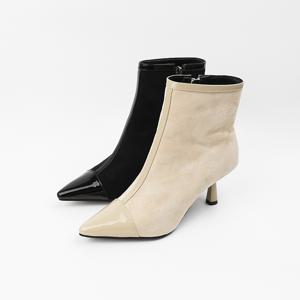 신난다슈 여성 앵클 부츠 힐 7cm 여자 스틸레토 숏 앵글 부츠 스웨이드AG252224