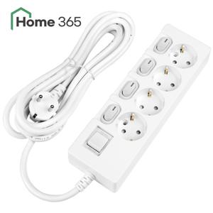홈365 국산 개별 스위치 멀티탭 4구 3M / 16A 접지 절전형 멀티콘센트