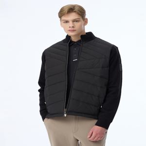 헤지스 골프 남성 WPSW3D105BK [스테디셀러]블랙 소재배색 집업가디건 (BLACK)