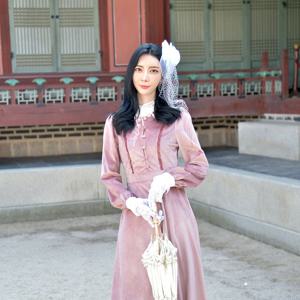 교복몰 (미스개화기) 핑크 블러셔 경성의복 개화기 개화기의상 컨셉의상 개화기드레스