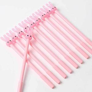 토끼 중성 볼펜 핑크 10p 다꾸용품 귀여운 신기한 귀여운 부드러운펜 친구선물 학생 선물용