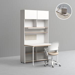 1200폭 6단 책상세트 (콘센트형,조명+도어형) + 링고/올라운드/아이블 의자