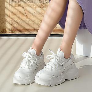 (천연소가죽)티안나는 8cm키높이 어글리슈즈 속굽 스니커즈