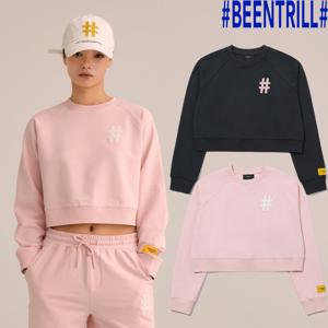 [빈트릴]여성 클래식 해시태그 로고 크롭핏 맨투맨 BA241RM501
