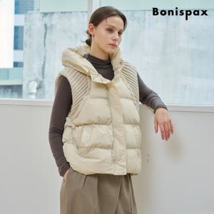 정상가:159,000원 ㅣ 하찌 니트 배색 후드 점퍼 (XP4JJ005L0)