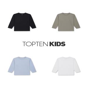 MKG5TS3904 탑텐키즈 공용 에센셜 헤비코튼 오버핏 긴팔 티셔츠