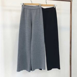 골지 니트 와이드팬츠 허리밴딩 겨울바지 편한바지 여성편한바지 여자겨울바지