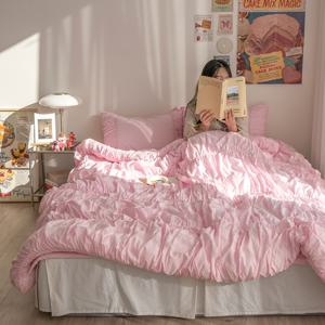 [에어룸] 오가닉코튼100 셔링 드레스 이불+베개커버세트 Q