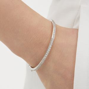 에센스 실버(W) 모이사나이트 풀파베 슬림 뱅글 HL4B54412W9