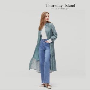 [Thursday Island] 셔츠형 레이스 믹스 풀오픈 원피스(T232MOP303W)