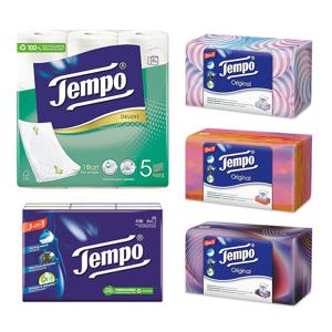 [입문자]템포 5겹 롤티슈1팩+갑티슈3개+휴대용6개 혼합세트