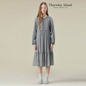 [Thursday Island] 핀턱 스퀘어 배색 패턴 원피스(T236MOP166W)