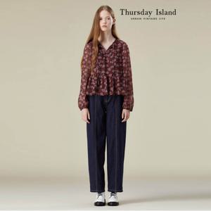 [정상가-199000원][Thursday Island] 뒷밴딩 절개 배기 데님 팬츠(T236MJE134W)