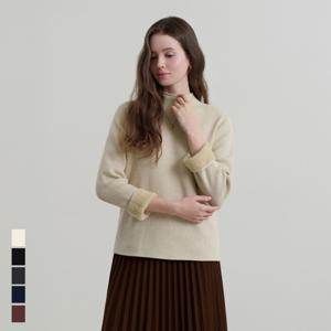 [브리치] 더 소재 / 여성 융기모 반목폴라 슬림핏 이너 니트 티셔츠 ( SJK25068)