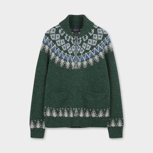 아카이브 울 스키 코위찬 풀집스웨터 (그린) (BBWWMM3881JEW)