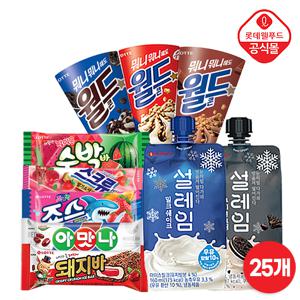 [롯데] 더위를 식혀줘 25개 세트 (콘 6 + 설레임 4 + 바 15)