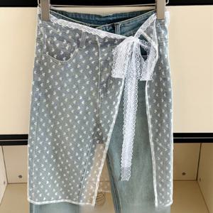 시스루 레이어드 스커트 프릴 레이스 랩 스커트