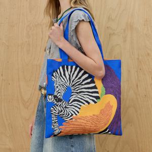 비비드 컬러 지브라 프린트 폴리 에코백