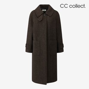 [CC콜렉트][정상가: 659,000]헤링본 아웃포켓 롱코트 C254MSG182