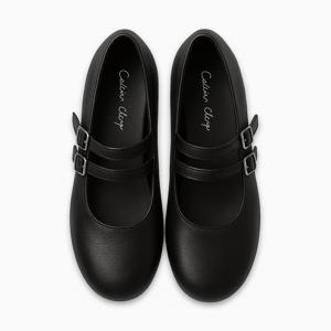 [최초가85,000원] 레더 투 스트랩 메리제인_블랙