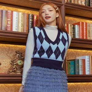 LAP 크롭아가일자가드니트베스트AN3KV962