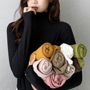여성 베이직 긴팔 레이어드 스판 목폴라 티셔츠 트렌디 터틀넥 간절기 데일리 심플 코디 (2장이상추가할인)