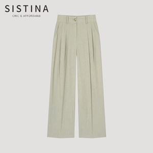 [SISTINA] 인기 린넨 핀턱 와이드 팬츠_AWWSLO21710_LK