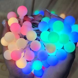 LED 컬러 앵두전구 40구 6m (건전지타입)