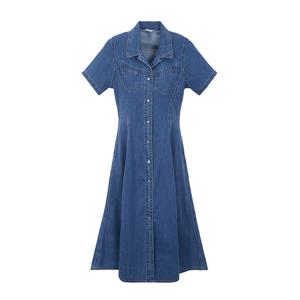 [게스]게스 여성 플레어 데님 원피스 미디엄블루 YO2D6753