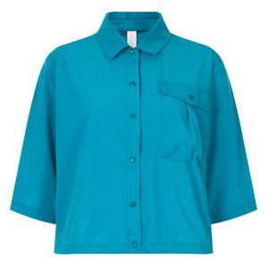 샵앤) 여성 프리미엄 카라넥 밑단 소매 스트링 레이어드 7부 스판 셔츠 LB-WBL-20574-블루