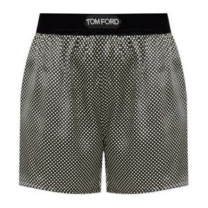 톰포드 블랙 앤 화이트 폴카 도트 실크 쇼츠 SH0021FAP236 ZBLA
