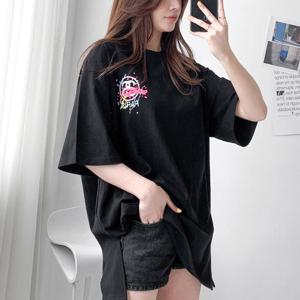 나야홍 / 빅사이즈 507 팡팡레터링오버핏티셔으 DLIU963