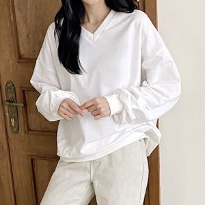 나야홍 / 빅사이즈 509 기본박시핏브이맨투맨 DLIV254