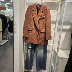 미센스 HC11 체크알파카  .중기장 코트 MB4YHCM183Z