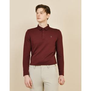 닥스 골프 24FW ONLINE EXCLUSIVE 남성 와인 더블페이스 긴팔 폴로 티셔츠 DGTS4D901D3