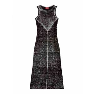 [DIESEL] 라프리마 여성 니 Length 미디 원피스 메이드 오브 블랙 린넨 얀 A188810IKCL9XX /8