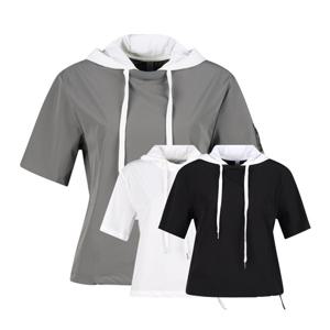 럭스골프 여성 레이어드 후드 스트링 반팔 티셔츠 LB25M606W