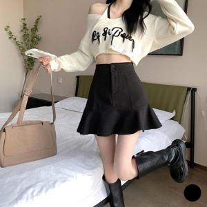 투단추 물결라인 속바지 스커트 URD-338