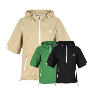 럭스골프 여성 반집업 벤틸레이션 후드 아노락 반팔 티셔츠 JB25M608W