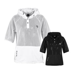 럭스골프 여성 메쉬 아노락 후드 반팔 티셔츠 JB25M604W