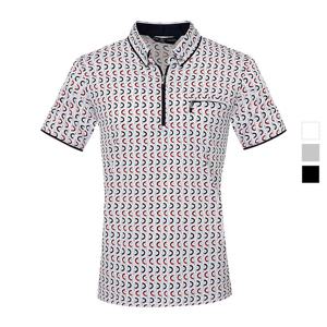 쟌피엘 남성 물결 냉감 필드 스판 반팔 집업티셔츠 Model No_J2-5E022