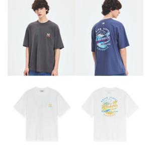 MLB 남여공용 썸머 빈티지 워싱 그래픽 반팔 티셔츠 3ATSX0453