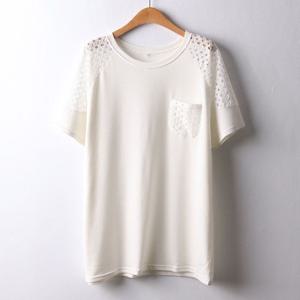 나야홍 / 아이우먼 나그랑펀칭소매반팔티 OLI841M506 빅사이즈