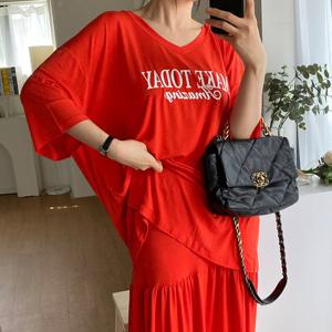 나야홍 / 아이우먼 투데이브이쫀쫀티셔츠 RAU797M506 빅사이즈