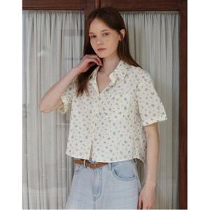 [르샵]하와이안 플라워 패턴 크롭 반팔 셔츠 (DP3BA009A)