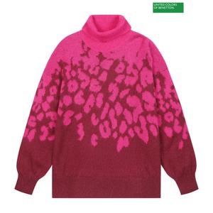 베네통 Turtleneck pattern knit pullover 3F_1VAAE202T_2L3
