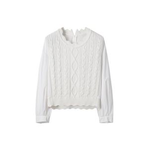 [듀엘]스칼럽 니트 블록 블라우스 D252MSC038