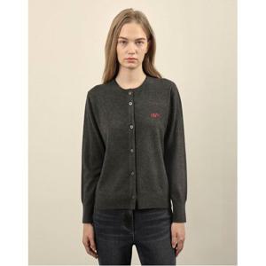 [올리비아로렌]이중넥 배색 가디건_VOBBC4W9133